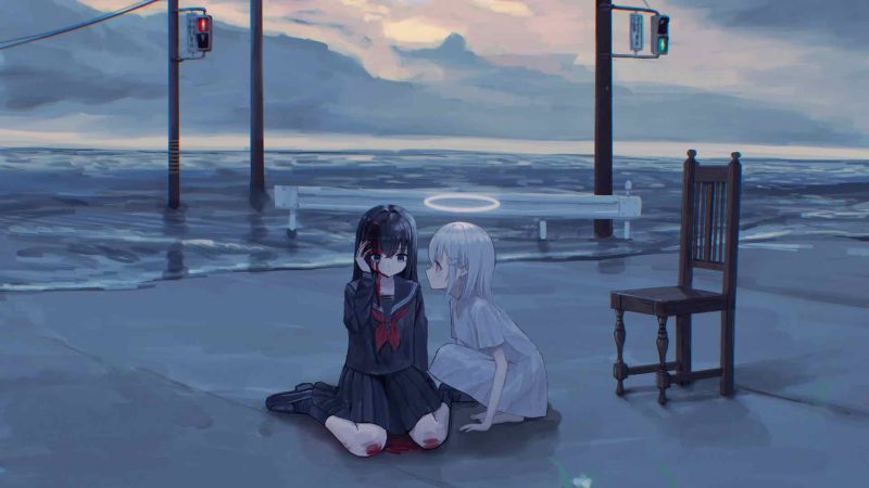 动漫女孩治愈之触深情宁静-奈落语