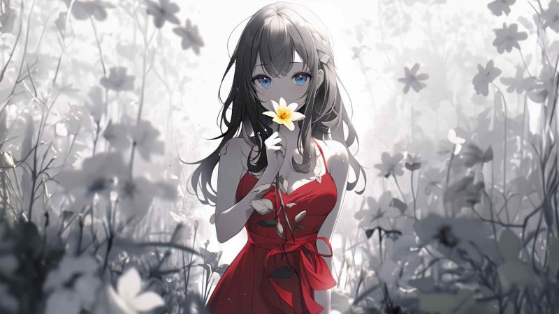 樱草梦优雅的动漫女孩2K桌面壁纸-奈落语