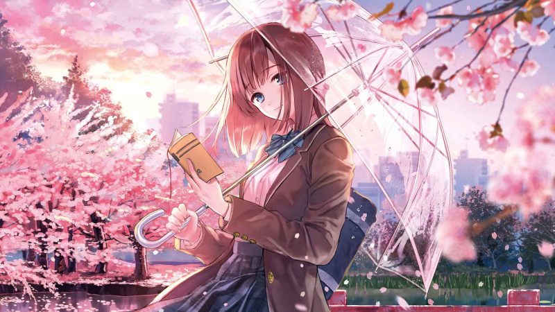 动漫女孩读一本书-奈落语
