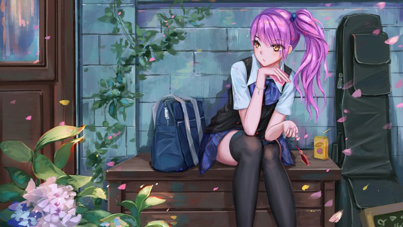 动漫女孩、女学生、校服-奈落语