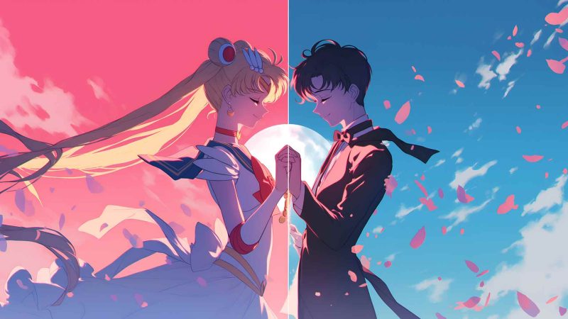 美少女战士和燕尾服假面手牵手壁纸-奈落语