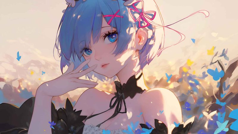 REM 动漫蝴蝶美学桌面壁纸-奈落语