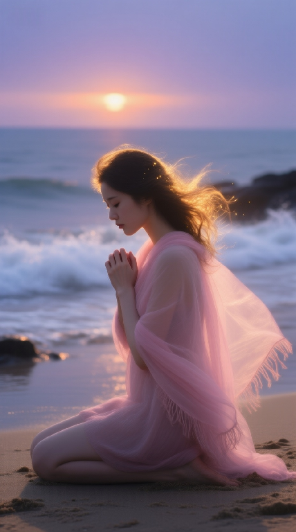 海边古装女子的静谧时光-奈落语 海边古装女子的静谧时光-奈落语