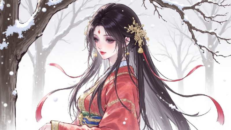 雪林红影：金钗华服的清冷雅韵-[原创]-奈落语