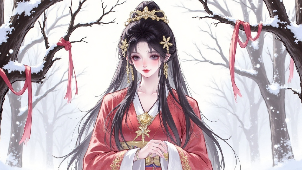 雪林红影:金钗华服的清冷雅韵-奈落语 雪林红影:金钗华服的清冷雅韵-奈落语