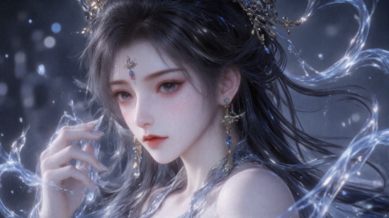 蓝霜仙姿：星饰华发的仙幻灵韵-[原创]-奈落语
