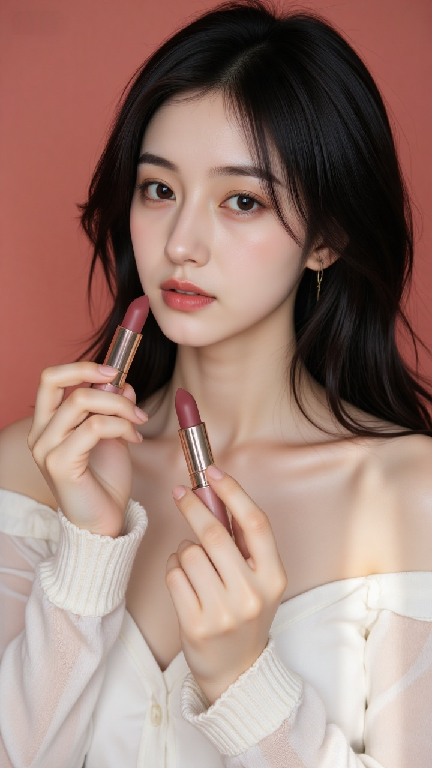 双色鎏光:针织肩畔的口红美学-奈落语 双色鎏光:针织肩畔的口红美学-奈落语