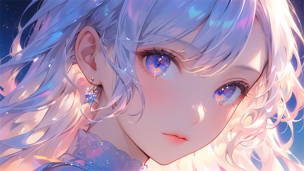 星河入眸的梦幻蓝发少女-奈落语