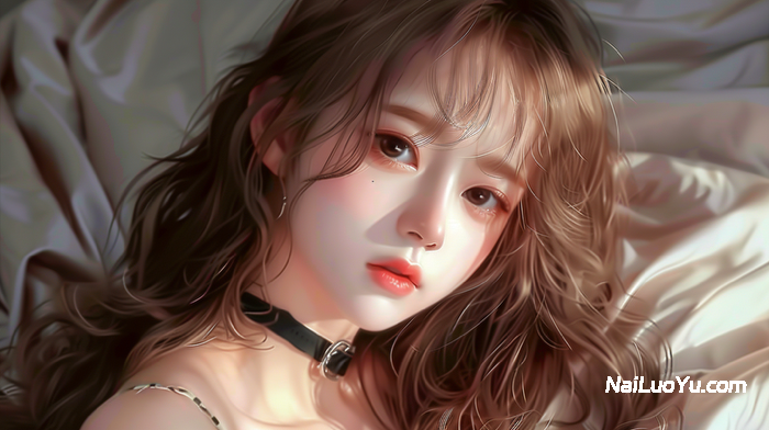 柔和动漫风亚洲少女,浅棕长卷发带自然蓬松卷度,空气刘海修饰脸型-奈落语 柔和动漫风亚洲少女,浅棕长卷发带自然蓬松卷度,空气刘海修饰脸型-奈落语