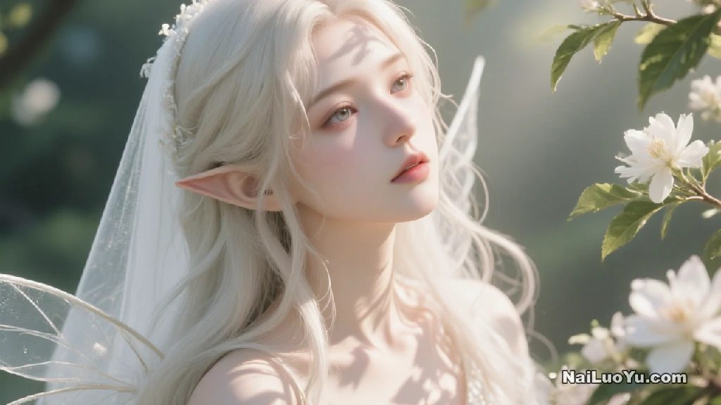 白纱遮面精灵似梦,花间轻舞翼生光-奈落语 白纱遮面精灵似梦,花间轻舞翼生光-奈落语