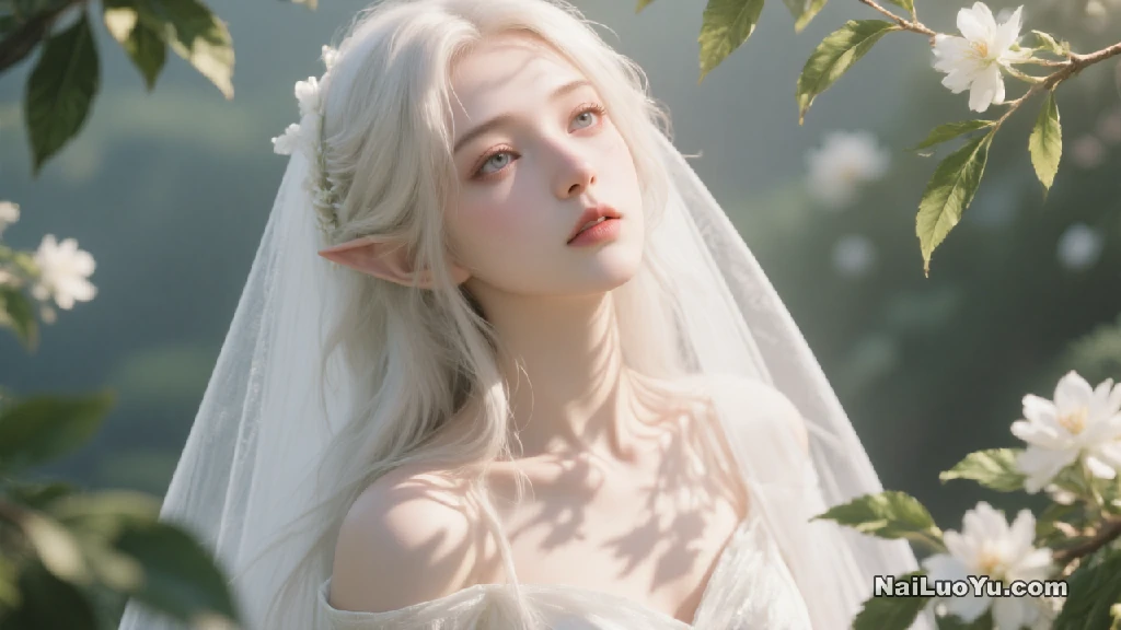 白纱遮面精灵似梦，花间轻舞翼生光-奈落语