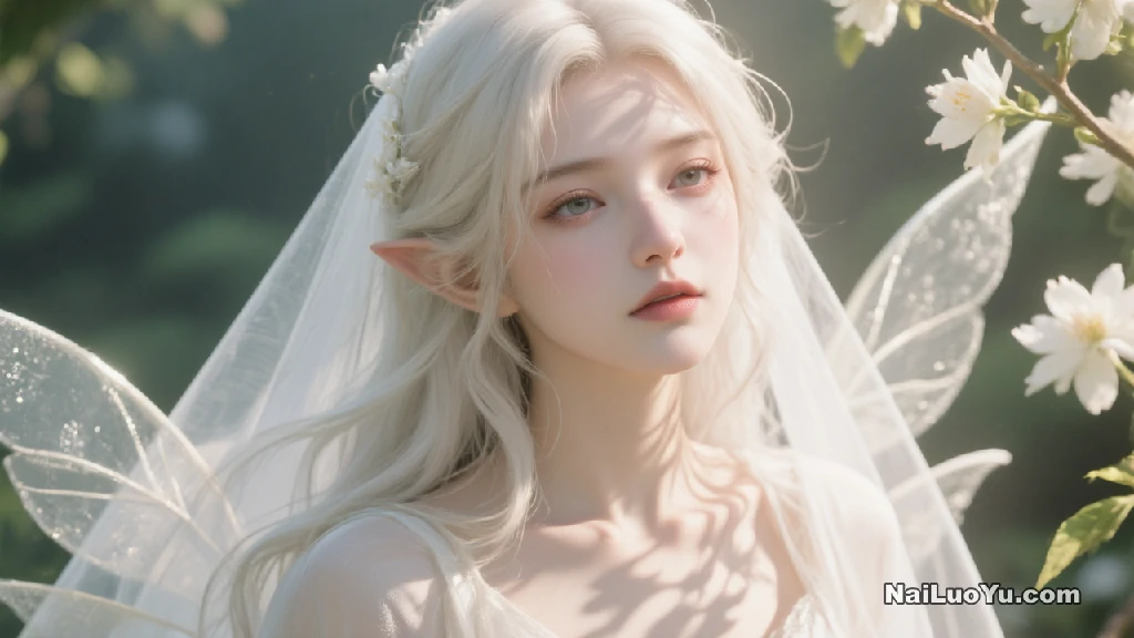 白纱遮面精灵似梦,花间轻舞翼生光-奈落语 白纱遮面精灵似梦,花间轻舞翼生光-奈落语