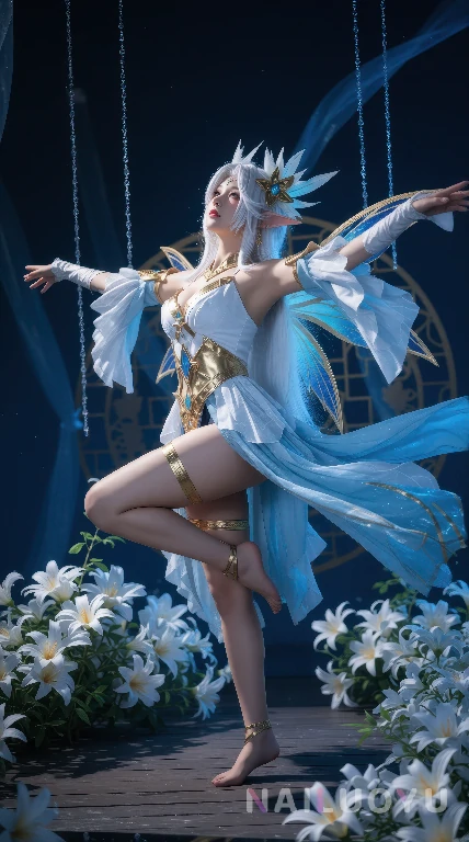 美到窒息的蓝金系精灵COS-奈落语