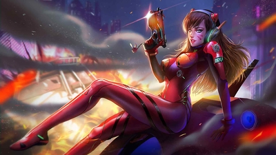 Asuka Langley Soryu Overwatch Fanart-奈落语