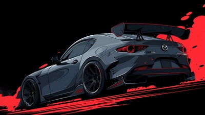 马自达 RX-8 黑色桌面壁纸-奈落语