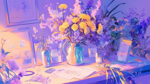 艺术插花桌面壁纸-奈落语