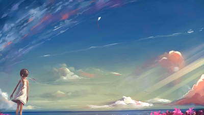 动漫女孩 天空 动漫风景-奈落语