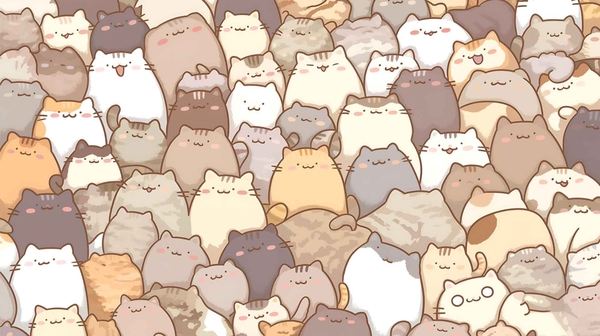 可爱的猫咪图案4K桌面壁纸-奈落语