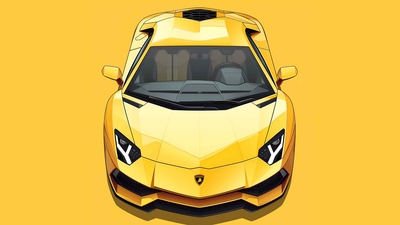 兰博基尼AVENTADOR黄色桌面壁纸-奈落语