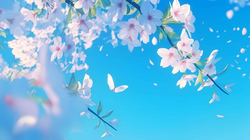 樱花蝴蝶春风桌面壁纸-奈落语
