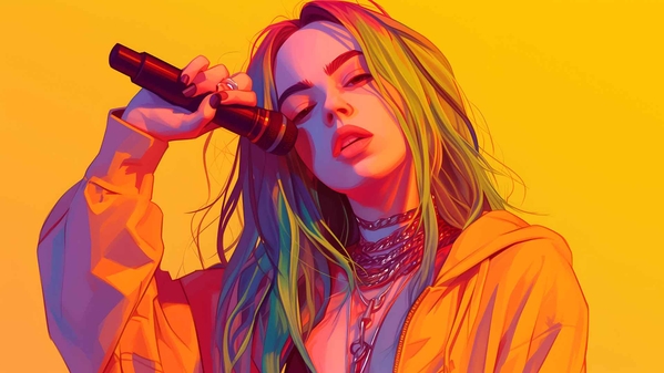 Billie Eilish 多彩的舞台桌面壁纸-奈落语