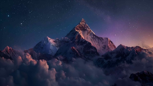 雄伟的山脉夜空 MACOS 壁纸-奈落语