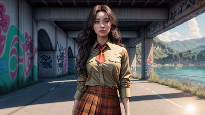 穿着校服的动漫女孩-奈落语