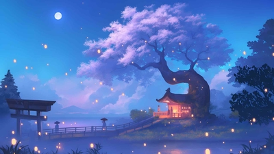 唯美动漫树屋背景-奈落语