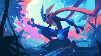 神奇宝贝 GRENINJA 美学桌面壁纸-奈落语