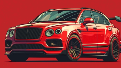 宾利 BENTAYGA 红色速度桌面壁纸-奈落语