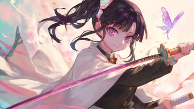 Kanao Tsuyuri 鬼灭之刃 蝴蝶剑桌面壁纸-奈落语