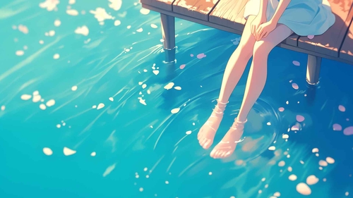 动漫女孩夏日桌面壁纸-奈落语