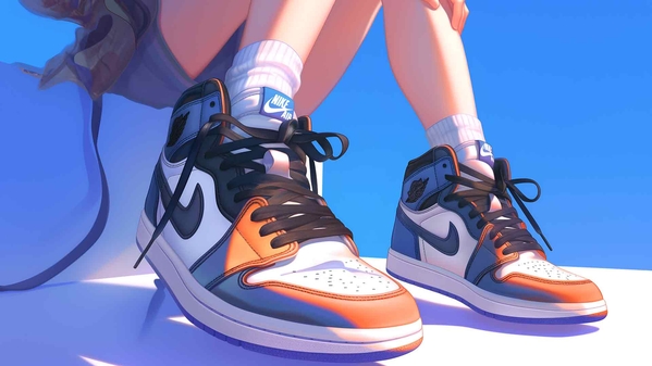 耐克 AIR JORDAN 蓝色 桌面壁纸-奈落语