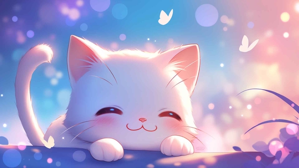 甜蜜小猫魔幻夜蝴蝶桌面壁纸-奈落语
