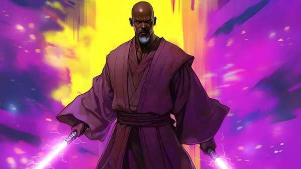 星球大战 MACE WINDU 紫色桌面壁纸-奈落语