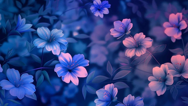 梦幻花卉图案桌面壁纸-奈落语