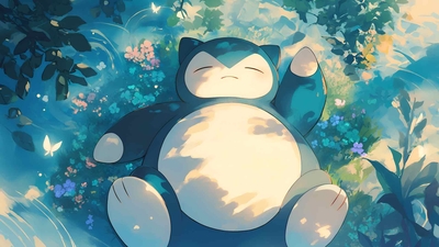 口袋妖怪 SNORLAX 美学桌面壁纸-奈落语