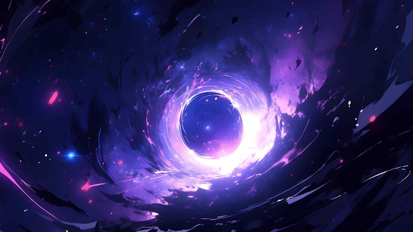 紫色太空传送门银河桌面壁纸-奈落语