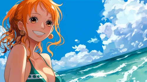海贼王娜美可爱夏季壁纸-奈落语