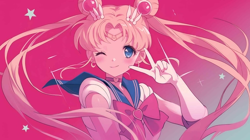 美少女战士月野兔梦幻粉色桌面壁纸-奈落语