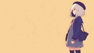 动漫极简主义女孩人物桌面壁纸-奈落语