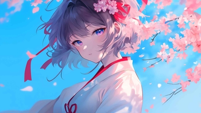 樱花动漫女孩桌面壁纸-奈落语