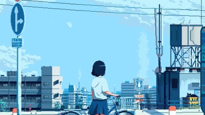 女学生动漫像素艺术-奈落语