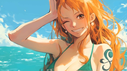 娜美 (NAMI) 海贼王 可爱桌面壁纸-奈落语