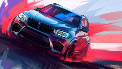 宝马 X5 M 竞赛速度艺术壁纸-奈落语