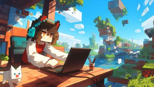 Minecraft 舒适笔记本电脑桌面壁纸-奈落语