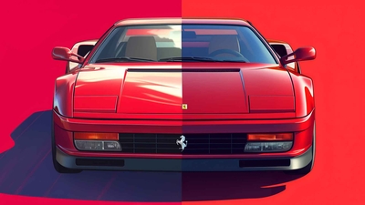 法拉利 TESTAROSSA 经典车桌面壁纸-奈落语