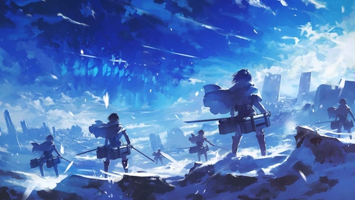 进击的巨人兵团雪景桌面壁纸-奈落语