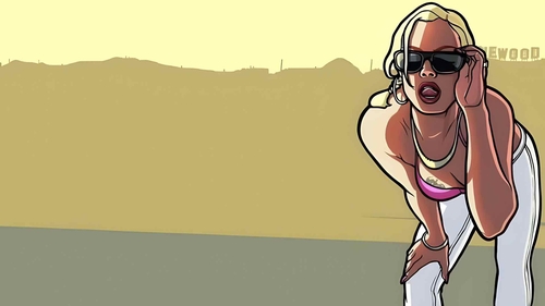 GTA SAN ANDREAS 女孩米色桌面壁纸-奈落语
