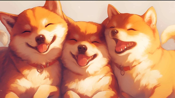 三只有趣的柴犬桌面壁纸-奈落语